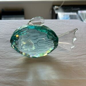 Crystal Fish Figurine - Green and Clear